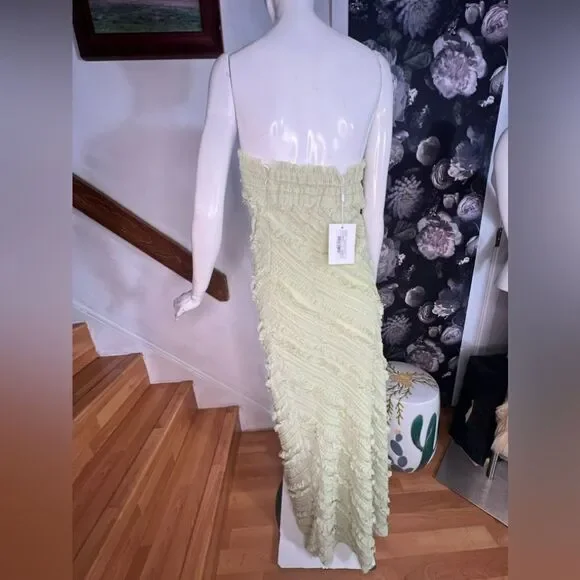 Anthropologie Endless Rose Strapless Textured Column maxiDress/ size M